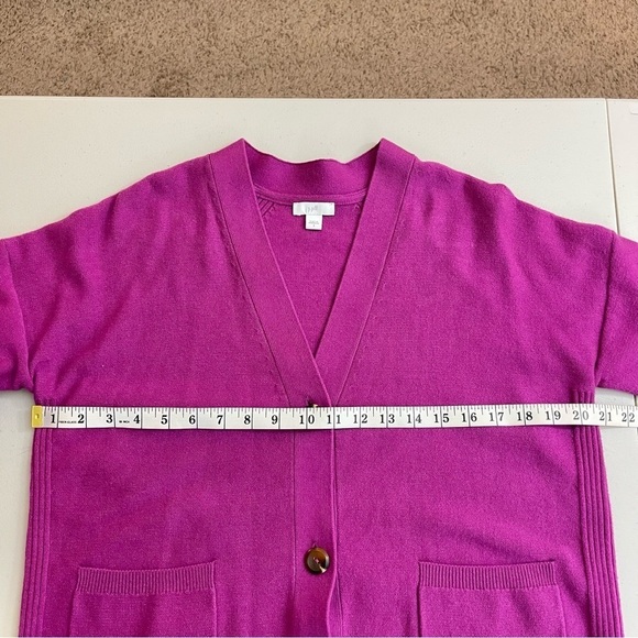 J. Jill Cotton Blend Long Sleeve Button Front Sweater Cardigan Small Pockets - Picture 8 of 10
